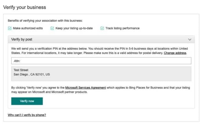 Verify Your Bing Business Listing